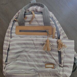 Skip Hop Diaper Bag Backpack, Gray and White Stripe